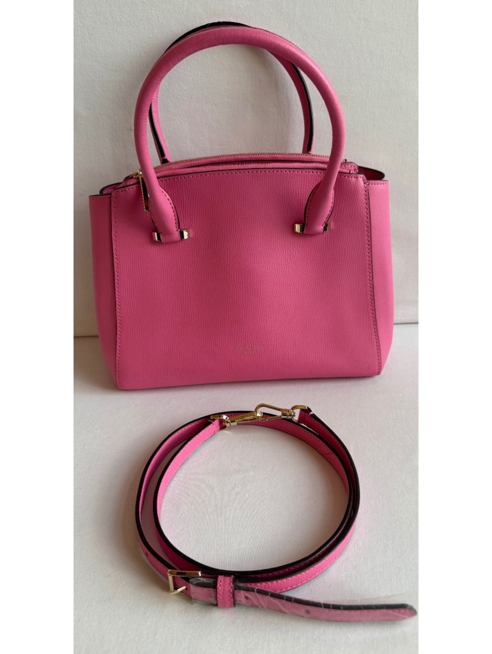 Kate Spade Small Double Zip Satchel Pink PXRUA265 920 Leather Gold Tone